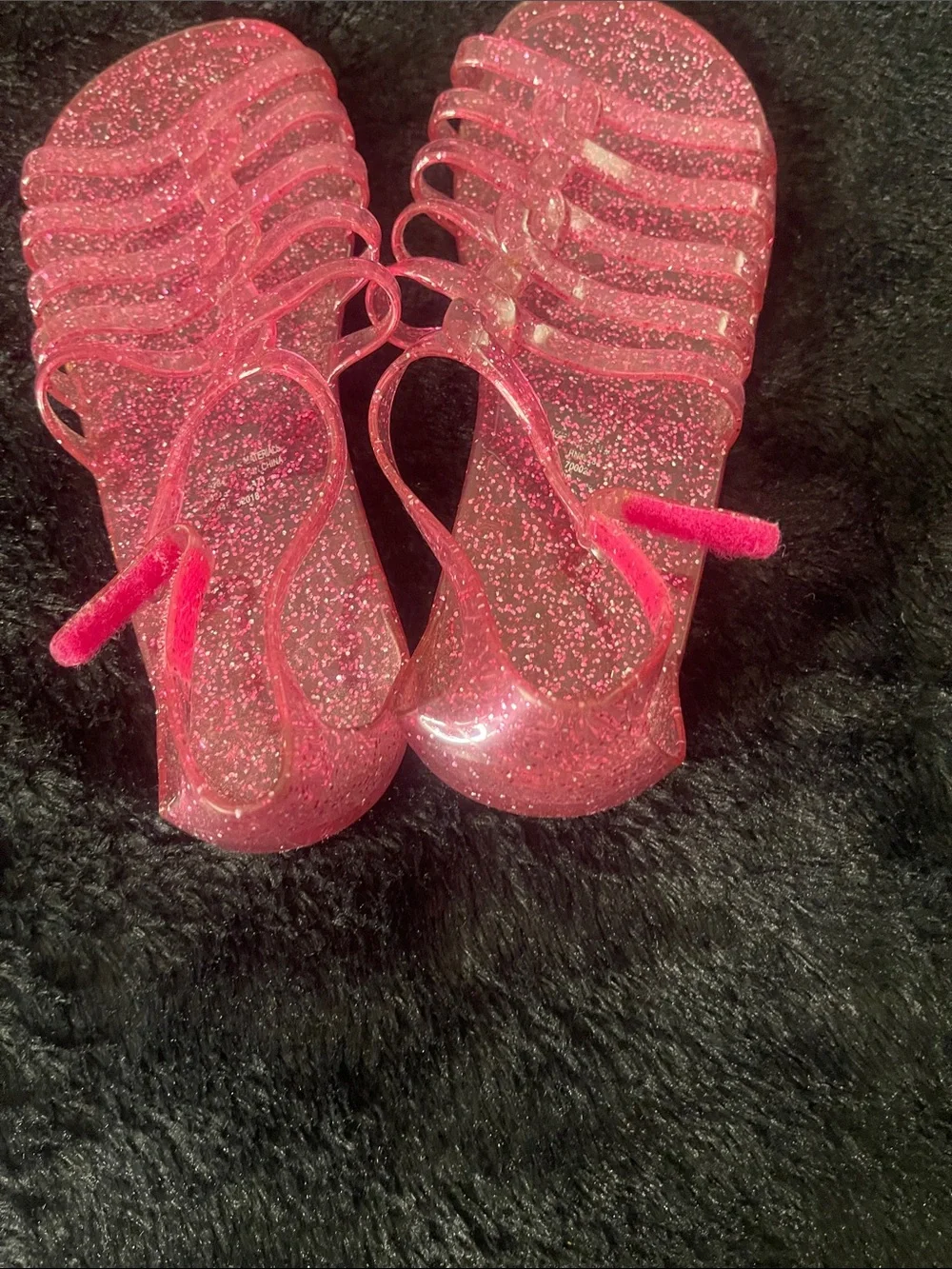 The Children's Place Pink Glitter Jelly Sandals for Kids